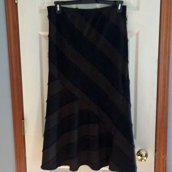 Lena Gabriella-12-Brown& black-asymmetric striped tweed bias cut midi/maxi,dress - Picture 2 of 11